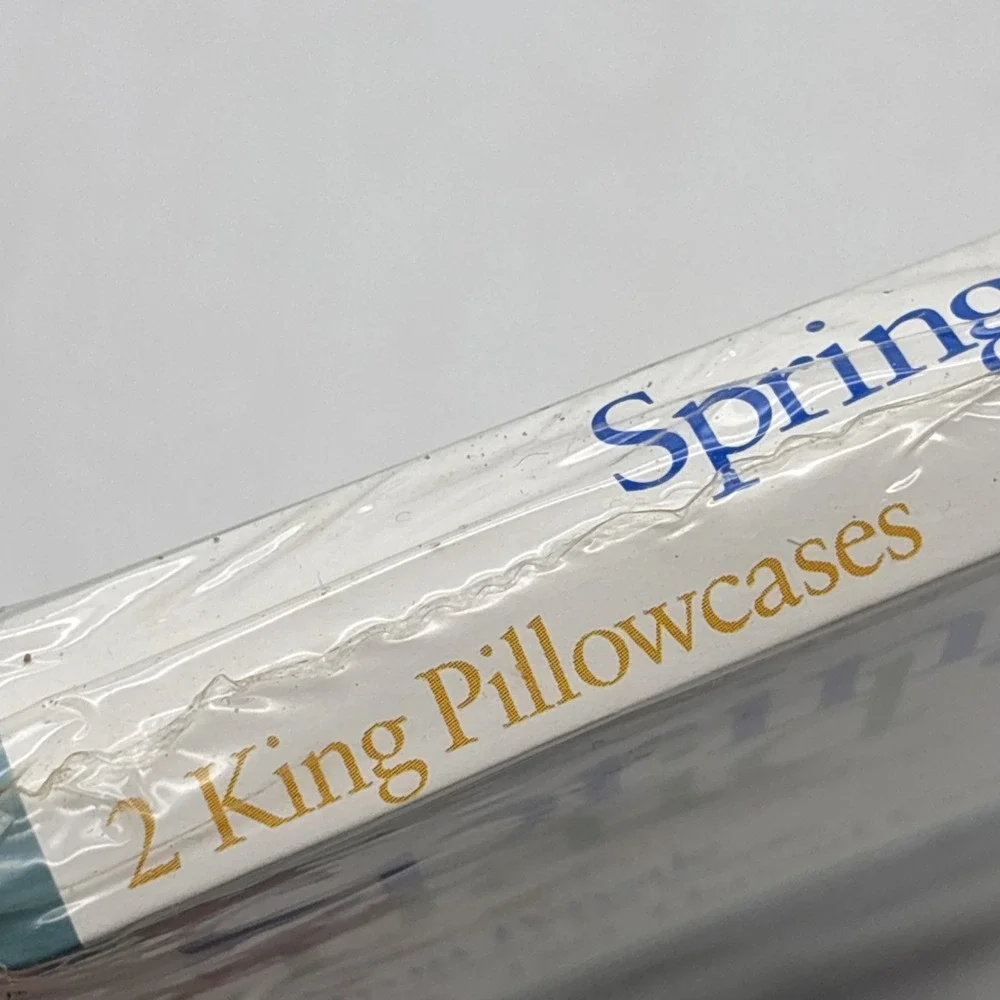 vintage Springmaid king pillowcases (2) Navy AMALFI NOS